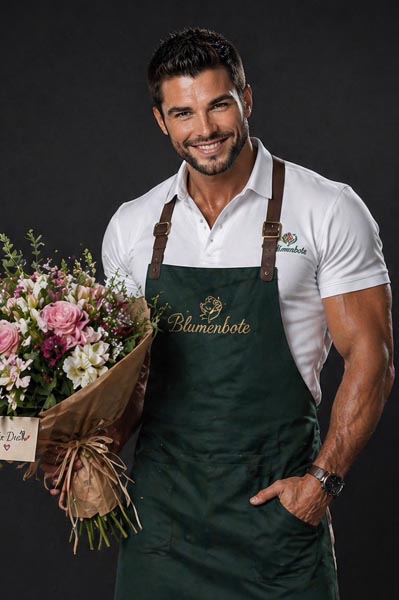 Stripper Berlin als Blumenbote